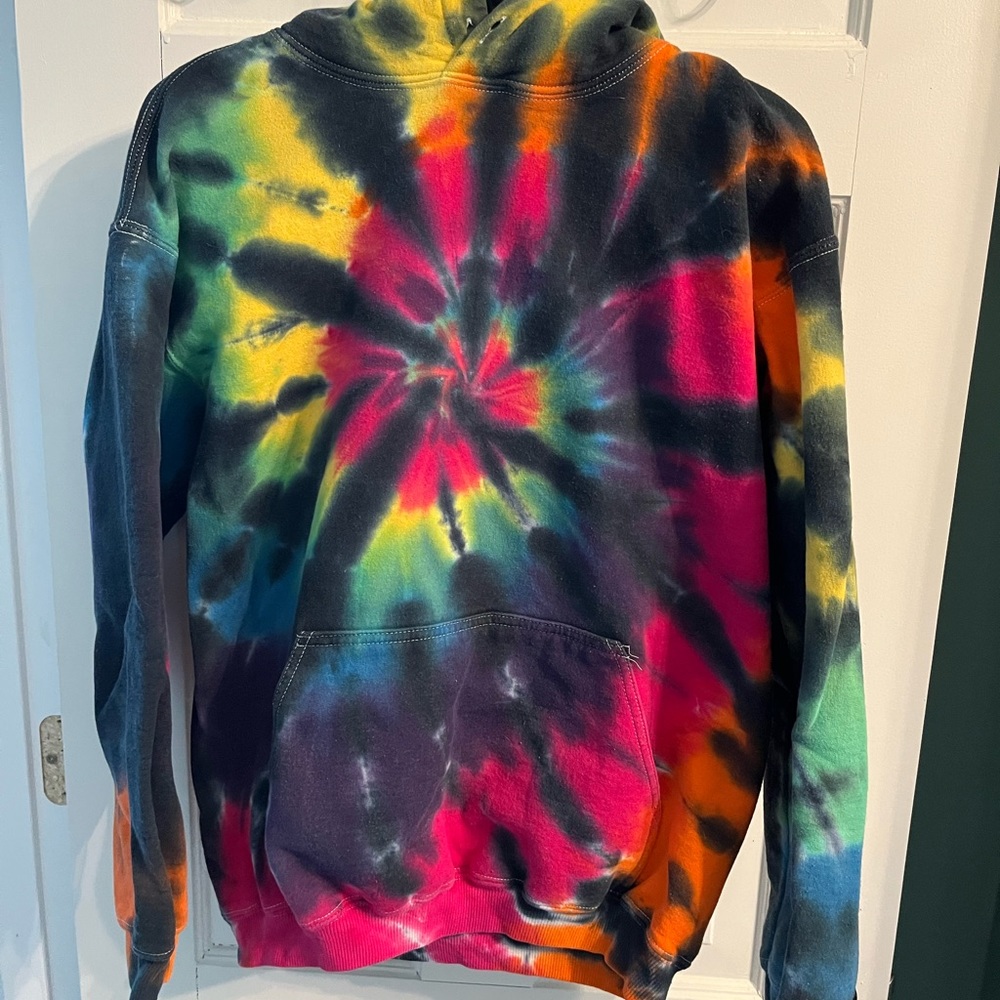 Black and rainbow tie dye sweatshirt